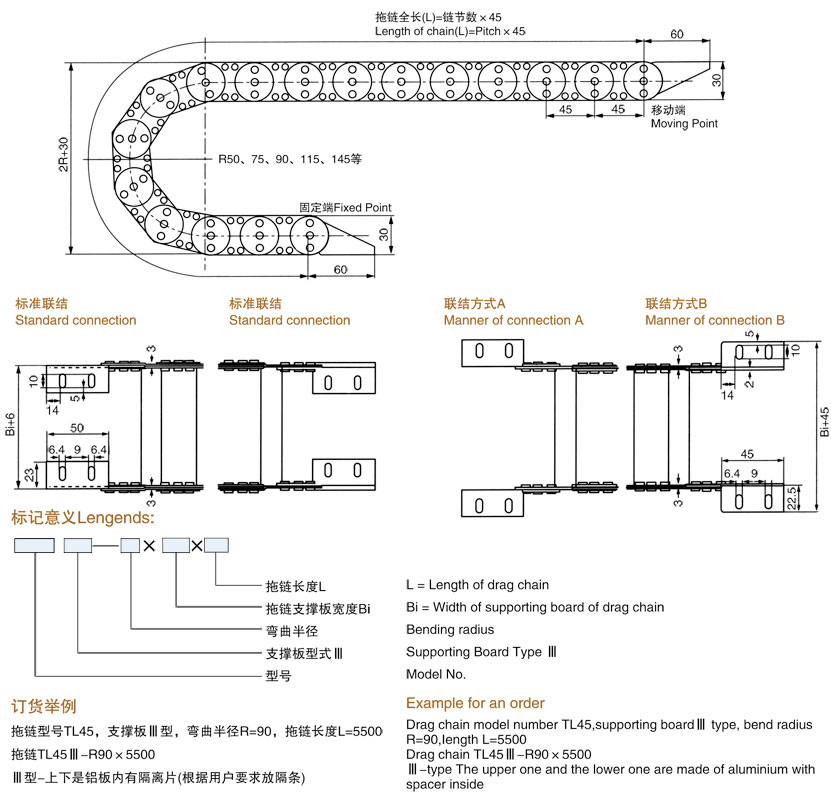 TL45 型钢制拖链安装尺寸图介绍.jpg