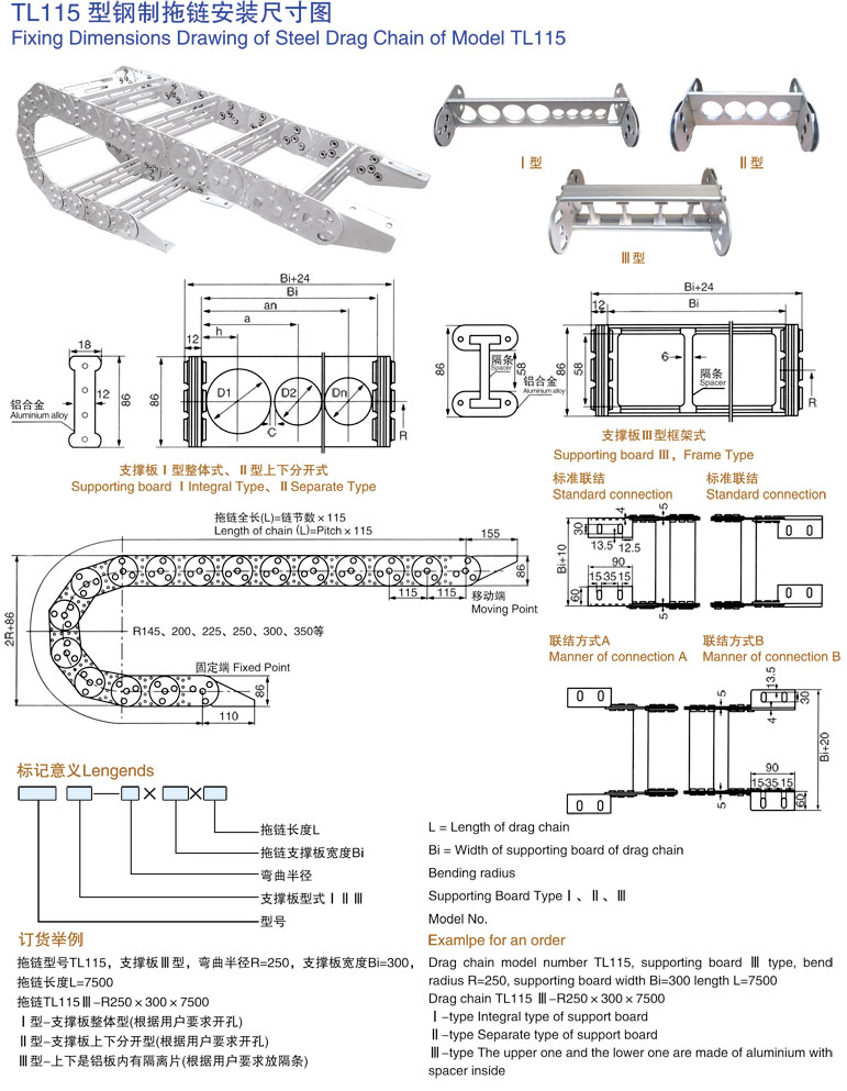 TL115 型钢制拖链安装尺寸图介绍.jpg